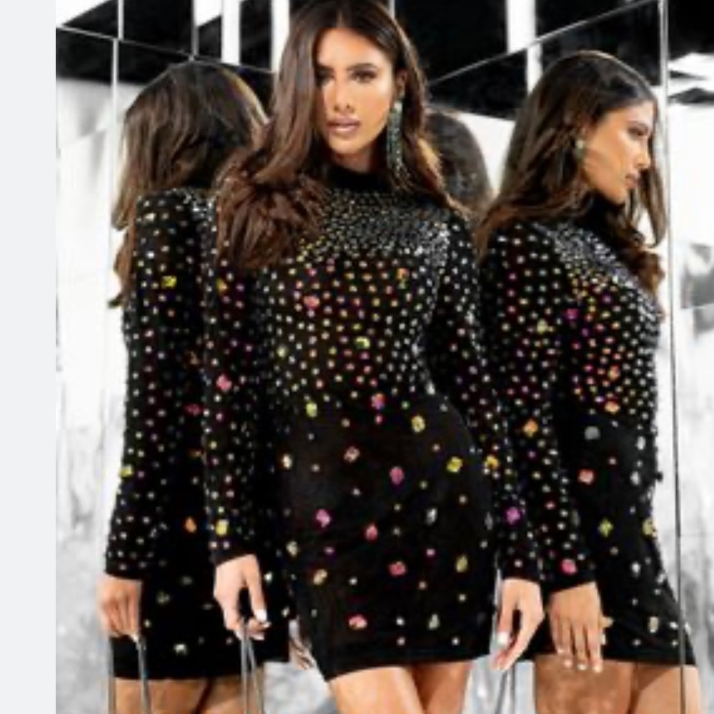 Akira Carved in Stone Mesh Mini Dress